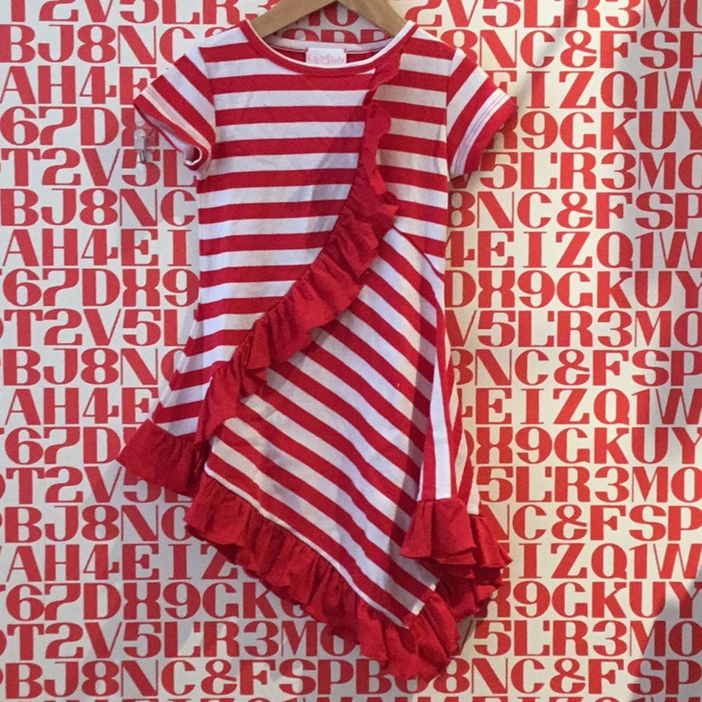 Lemon Loves Lime, Red Stripe Frilly Dress, NEW WITH TAGS, Size 3T!